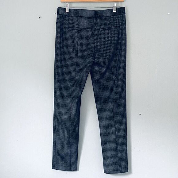 Amanda Chelsea Pants Size 6 Petite Gray Blue Plaid Ankle Career Preppy NEW - Picture 2 of 7